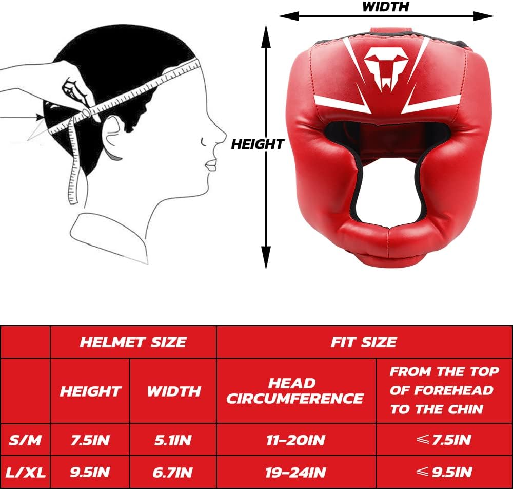 LangRay Boxing Headgear for Kids Adults: MMA Kickboxing Headgear with Mesh, Headgear for Sparring Karate Taekwondo Martial Arts