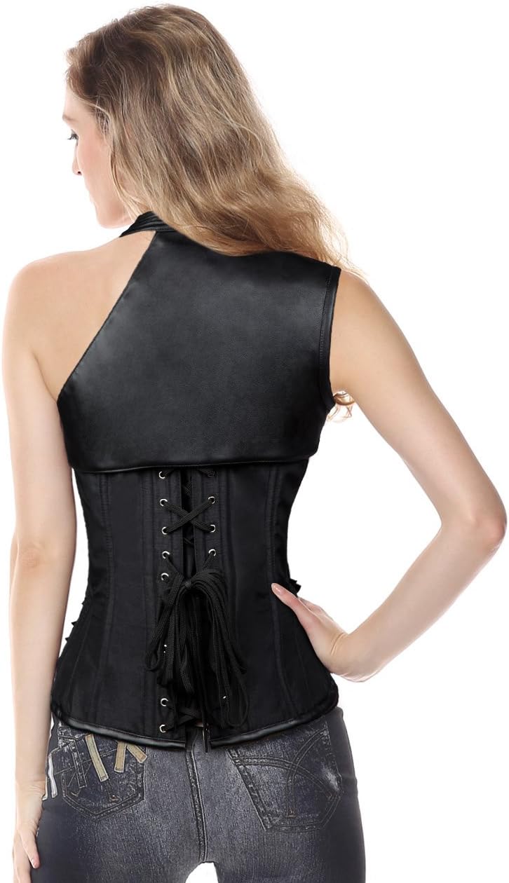 Charmian Women's Steampunk Gothic Heavy Strong Steel Boned Corset with Zipper - Image 3