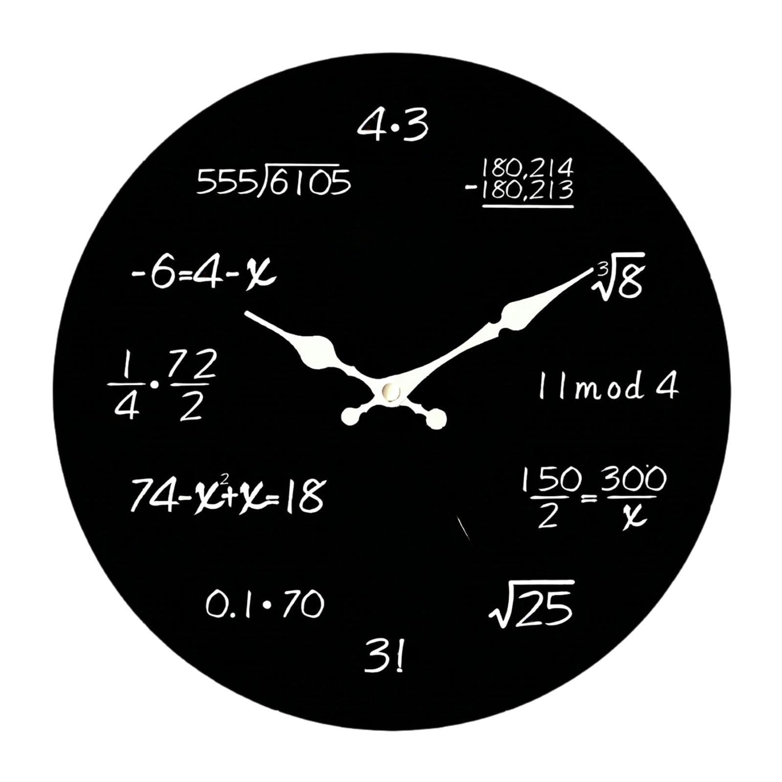 Horloge murale avec équations mathématiques pour salle de bain et cuisine