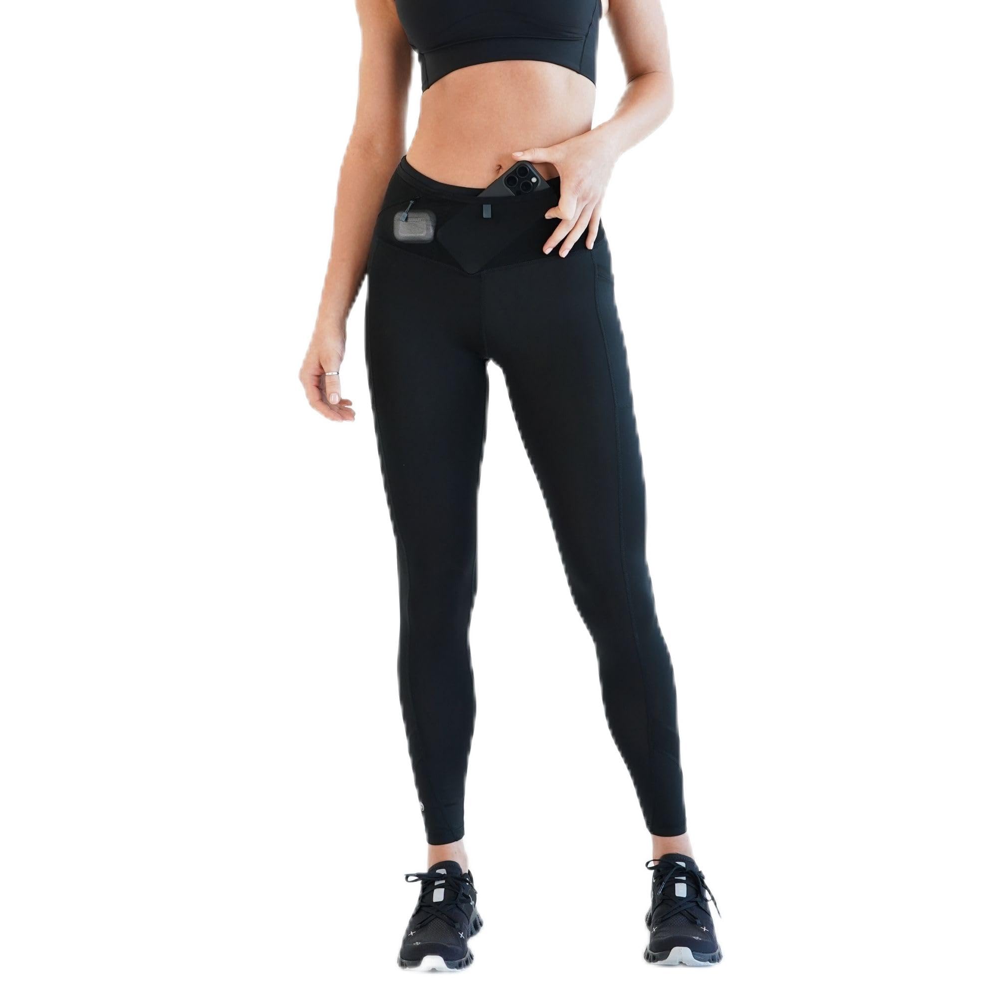 FlipBeltWomen’s Air Legging – Running Leggings with Pockets, Moisture Wicking, Mid Weight Compression – USA Small Business