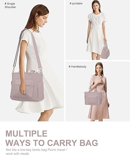 Miniatura 5 de UPPACK Bolsa de almuerzo aislada para mujer, bolsa de almuerzo grande con correa para el hombro, lonchera para adultos, bolsas de almuerzo frescas