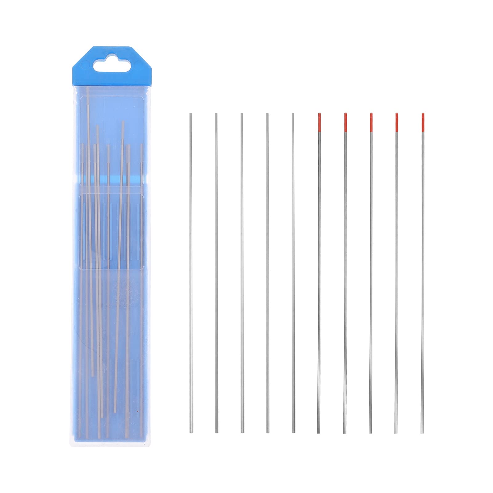 DOITOOL 20pcs Argon arc welding tungsten needle Welding Electrode Rod Argon Arc Electrode Rod Welding Tungsten Rod zirconiated tungsten red tip tungsten red head Electrode needle