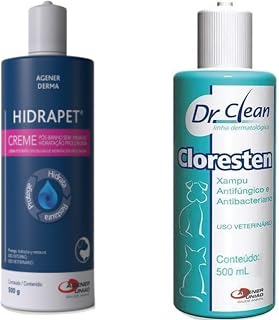 Kit Shampoo Cloresten 500ml + Creme Hidratante Hidrapet 500ml -