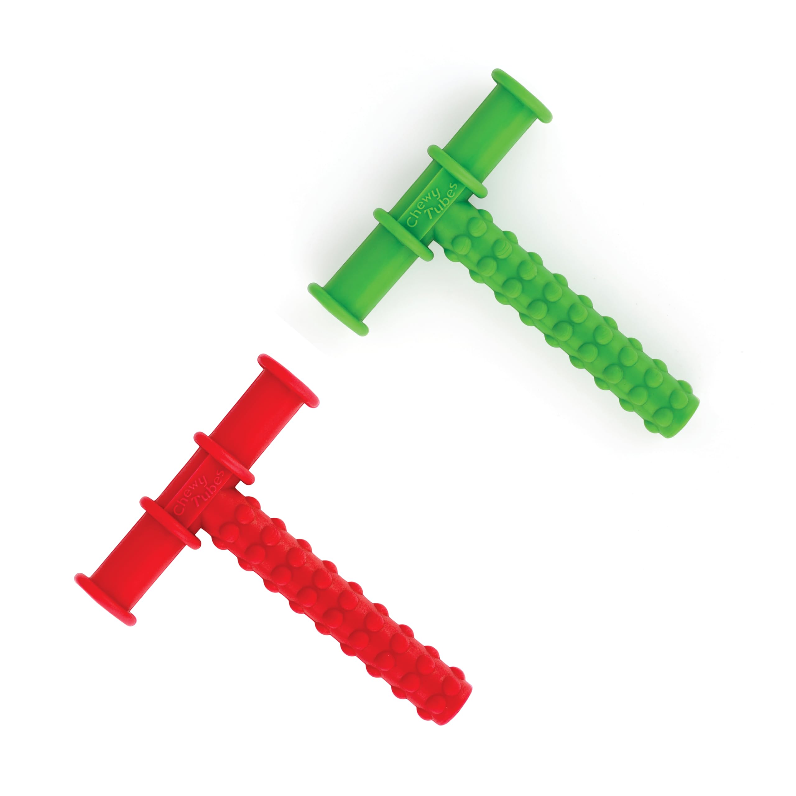 MJ Talk Tools® Opt (Oral Placement Therapy) Chewy Tube| Non-Toxic Biting Toy for Effective Oral Sensory Therapy | Texture Chewing Tube for Autism | Teether for Children and Adults(Red + Green)-image-3