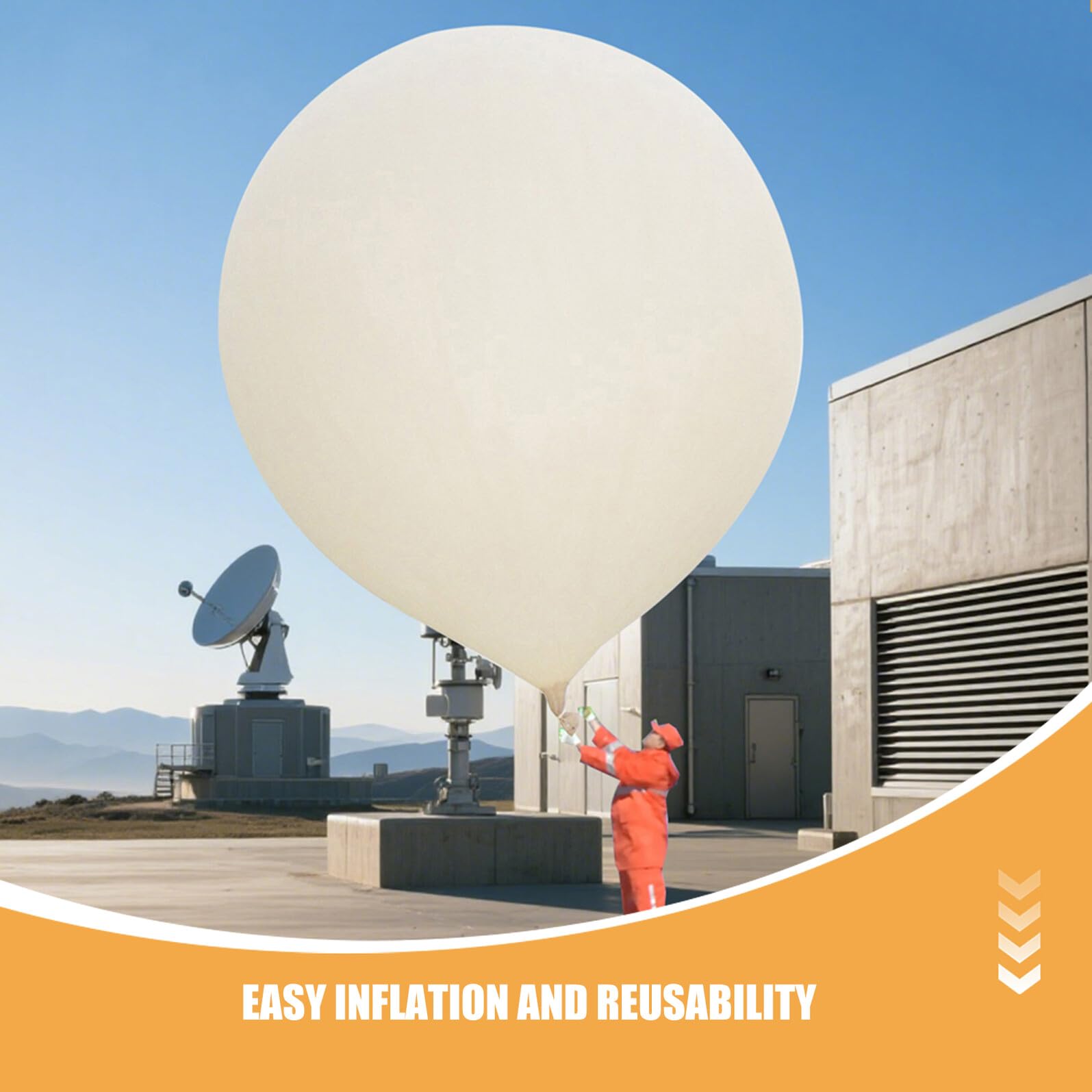 Großer Latexballon 334 Zoll 1000g Weiß für Meteorologische Videoaufnahmen