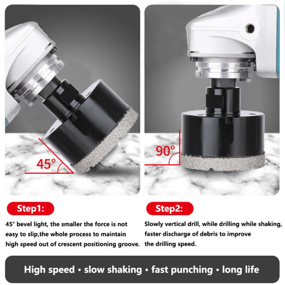 M14 スレッドろう付けダイヤモンドドライドリルビットホールソーセット セラミックタイル 磁器 花崗岩 大理石用 穴あけツール 5/