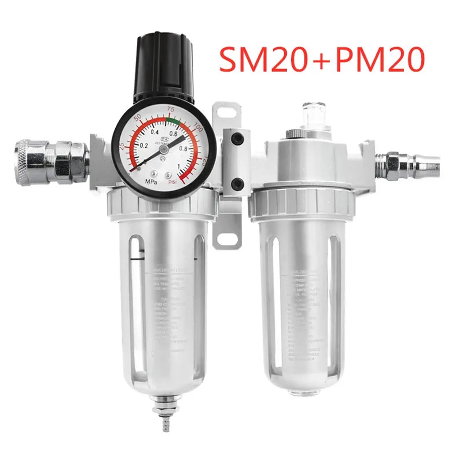 SFC2000 filtr do kompresora, separatora oleju, wody, regulatora, filtr powietrza, regulator ciśnienia powietrza, zawór redukcyjny, 1 szt. (SFC-200, bez złącza)