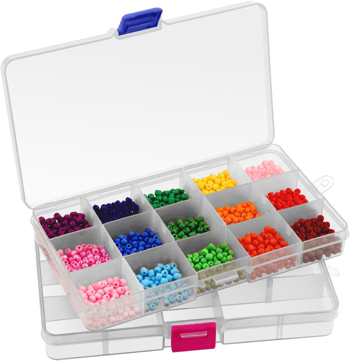 Amazon.com: DSLSQD Bead Organizer Box, 3 Pack 15 Grids Bead Organizers ...