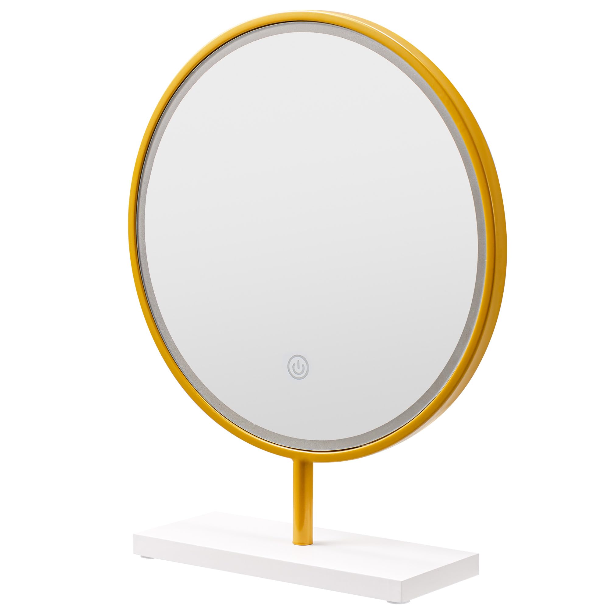 HOMHUM Lighted Makeup Mirror, Vanity Mirror with USB Plug, 3 Colors Brightness Dimmable Table Mirror, Round Mirror, Cosmetic Mirror, Brightness