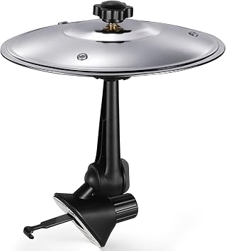 Facmogu Mini Drum Crash Cymbal for Car Air Vent, Adjustable Clip, Silver
