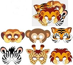 Playwrite 12 x Jungle Animals Card Masks