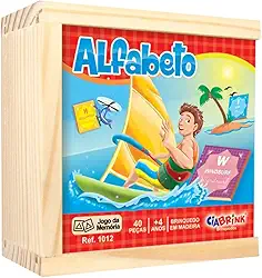 Ciabrink, Memória Alfabetização 52 Peças em Madeira, a Partir de 4 Anos, Multicor