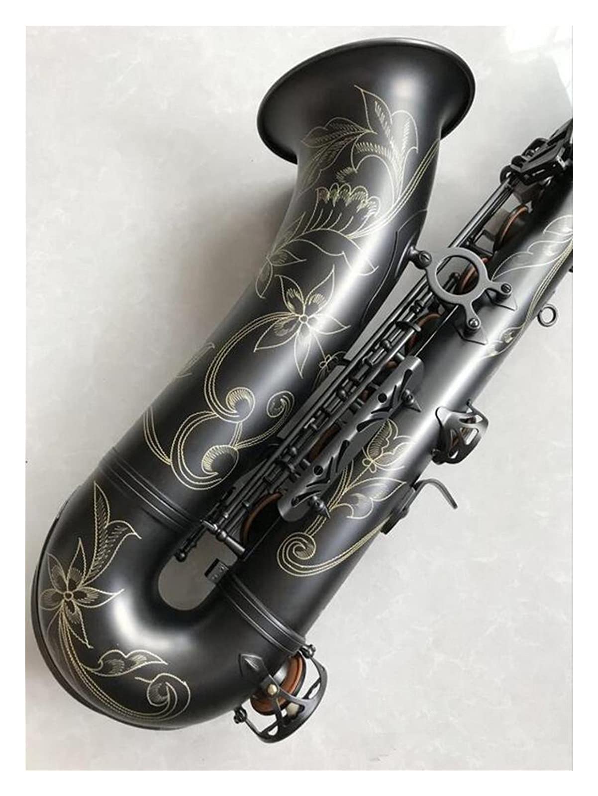 Sassofono Tenor Black Matte Matte Strumento Musical Professionale Nero con Cassaforte Sassofono Studenti