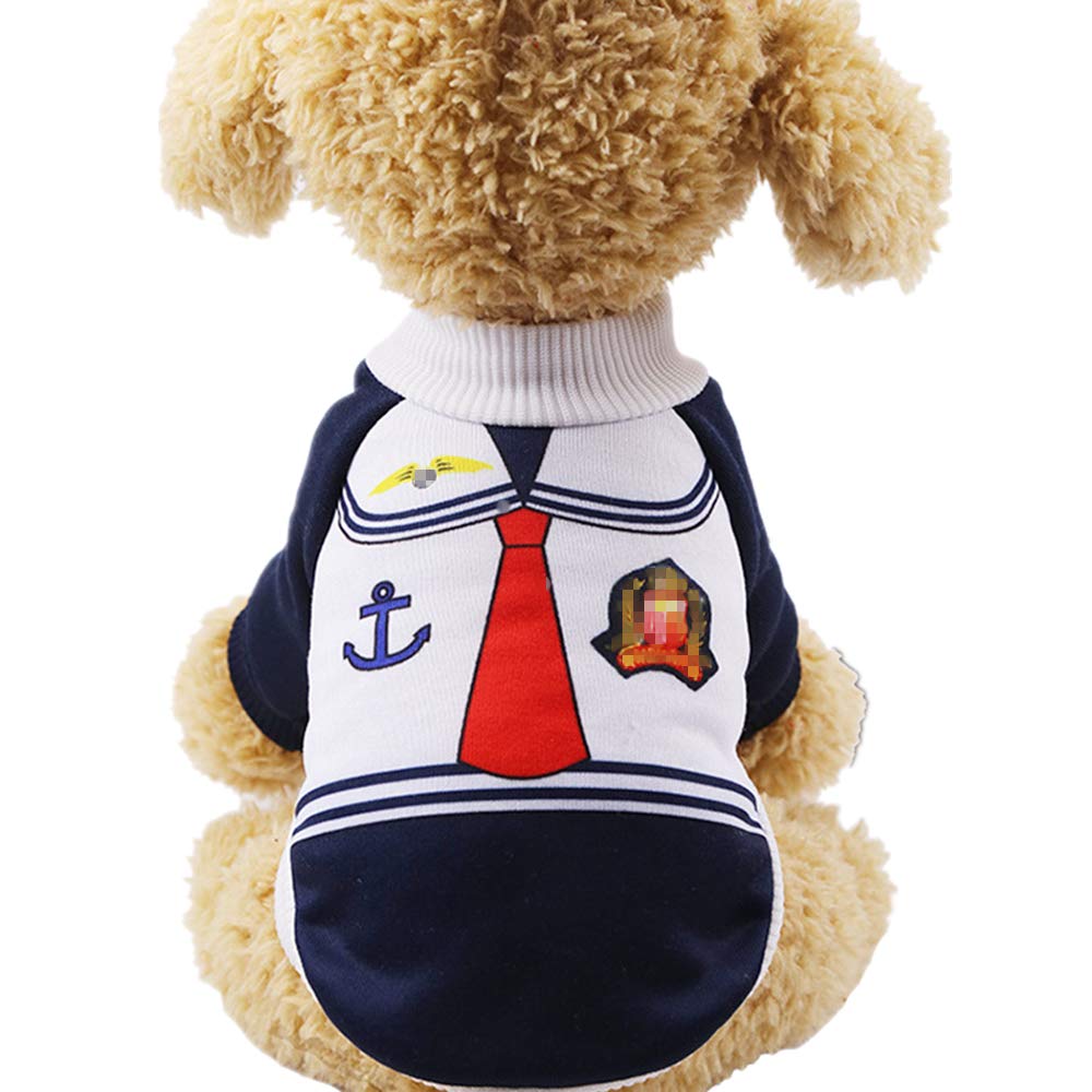 FANSU Pet Halloween Costume Dog Cat, Pumpkin Costume Puppy Cosplay Clothes Design Creative Funny Warm Outfits Pullover Animal Costumes Apparel (M,sailor)