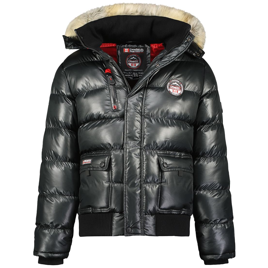 Canadian Peak Bugseak Men - Doudoune Chaude Matelassee Homme Automne Hiver - Veste Manteau Chaud - Blouson Coupe Vent Manches Longues Rembourrage - Hommes (Noir XXL)