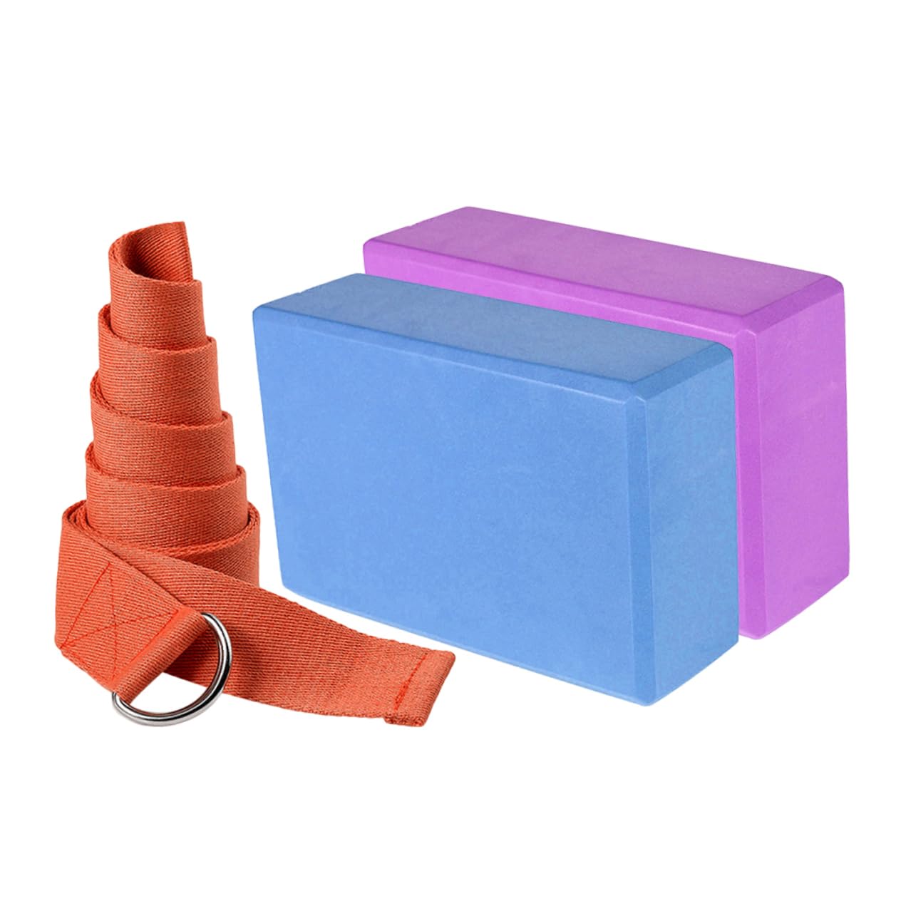 TOBBOMEY High Density Eva Yoga Block Set Brick Fitness Training Beveled Edges Anti-slip Surface Random Color