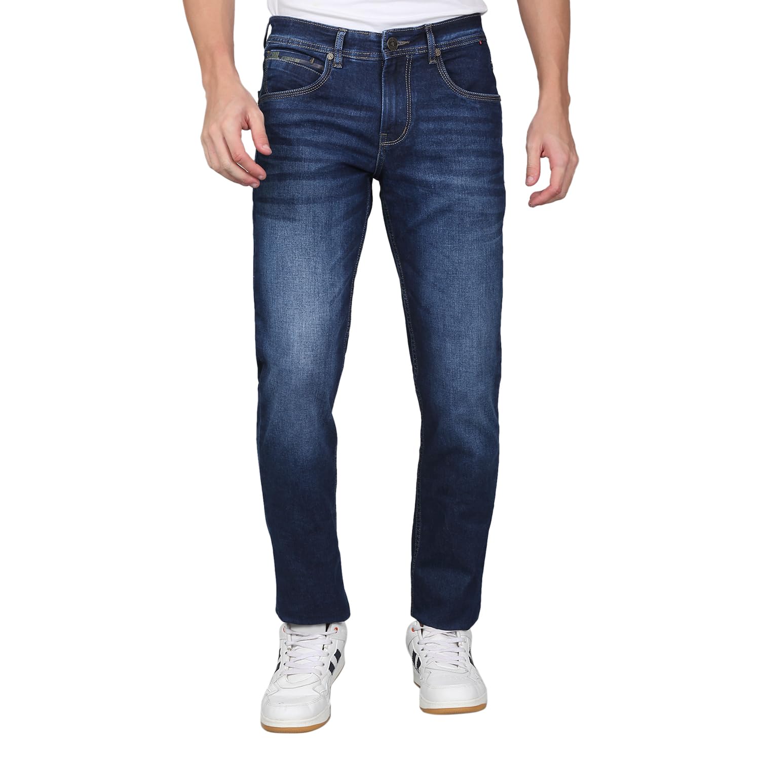 cantabil Men's Solid Blue Regular Fit Casual Jeans | Mens Full Length Cotton Casual Jeans (P_MDNM00652)-picture-32