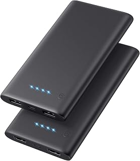 【2-Pack】Power Bank Portable Charger, 10000mAh Ultra Slim Powerbank with 2 OutPut Fast Charge External Battery Pack Backup Charger for Smart Phones,Tablet and More