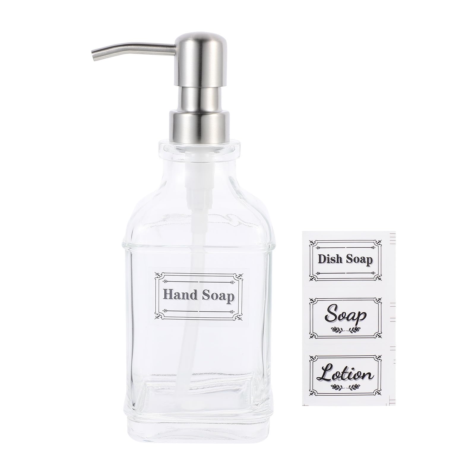 Dispensador Inoxidable de Bomba Loción de Vidrio de Acero 300ml