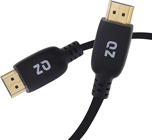 QZ 8K HDMI Cable Ultra High Speed HDMI 2.1 Cable 8K/60Hz 4K/120Hz 48Gbps Black 1.8 Meter