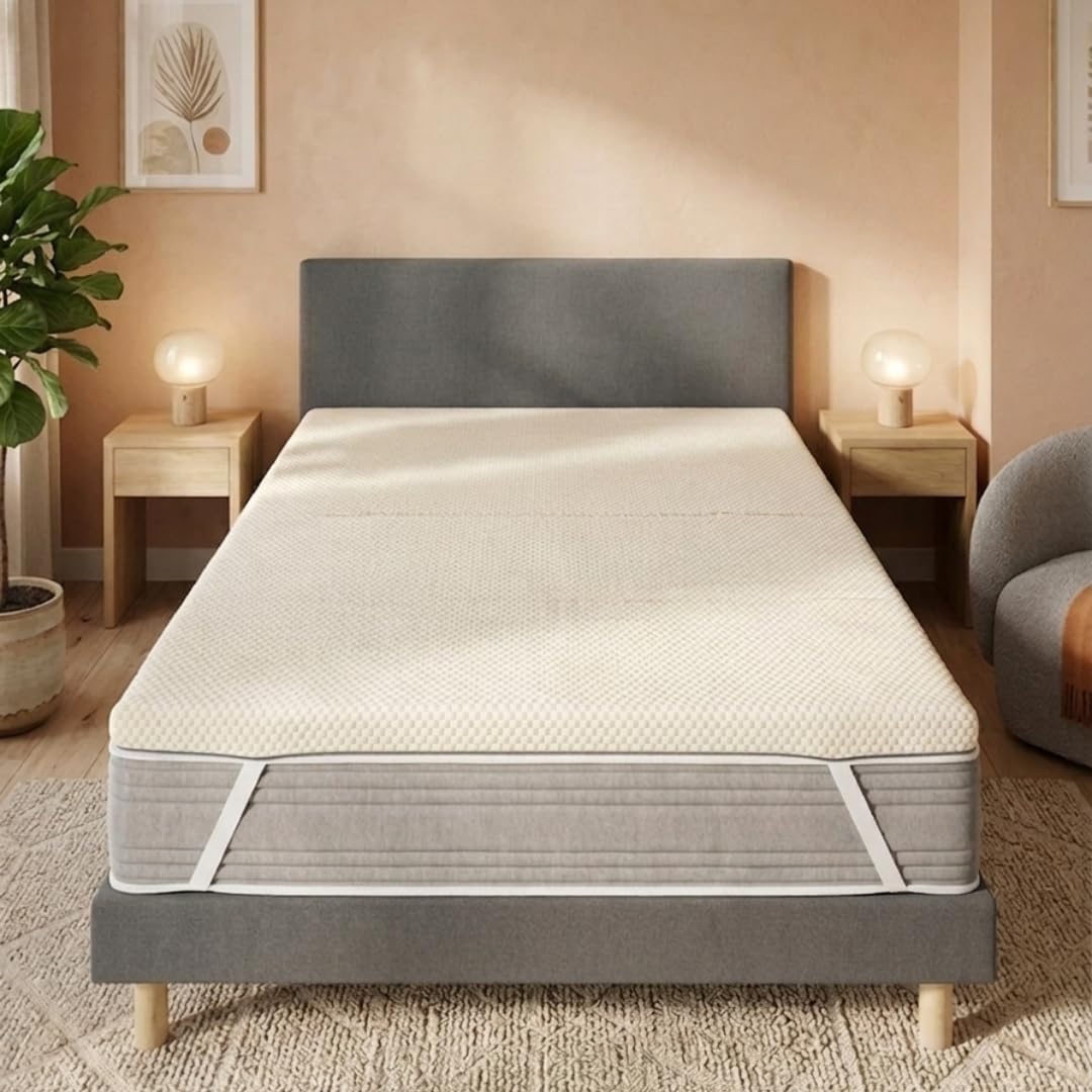 Surmatelas mousse haute résilience 140x190cm RESTBULLE ferme 7cm premium