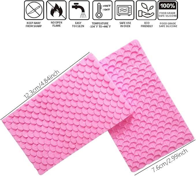 Molde de Silicona para Fondant en Forma de Escama de Pez 3D miniatura 6