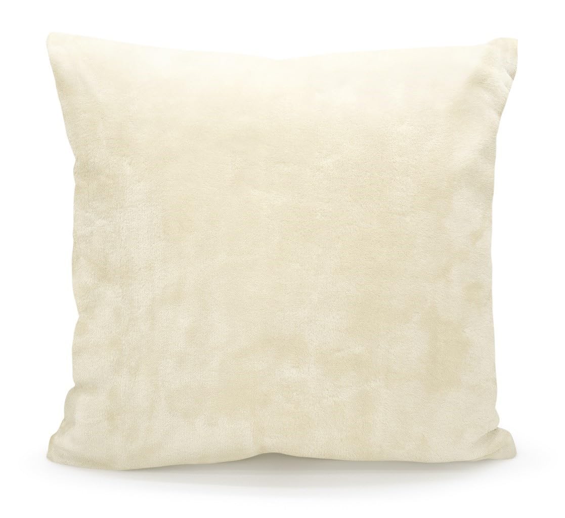 Brit House Cream Luxury Soft Cosy Plain Double Sided Warm Faux Fur Mink Sofa Bed Cushion Covers 43 X 43 Cm (Cream)
