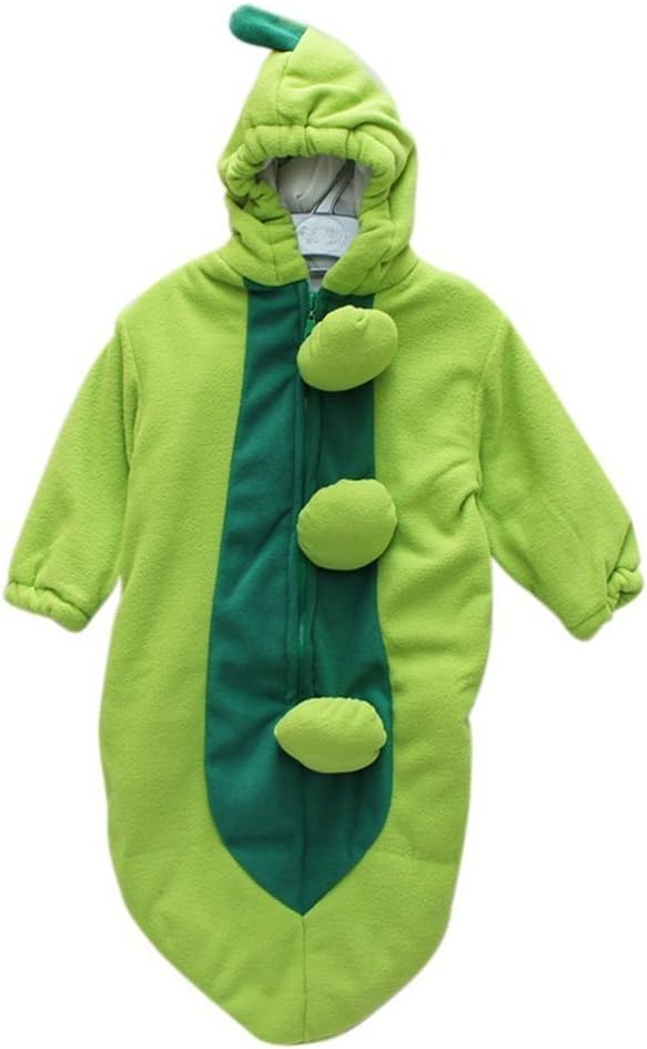 RuiChy Cute Green Pod Beans Shaped Double-Layer Soft Fleece Baby Infant Toddler Sleeping Bag