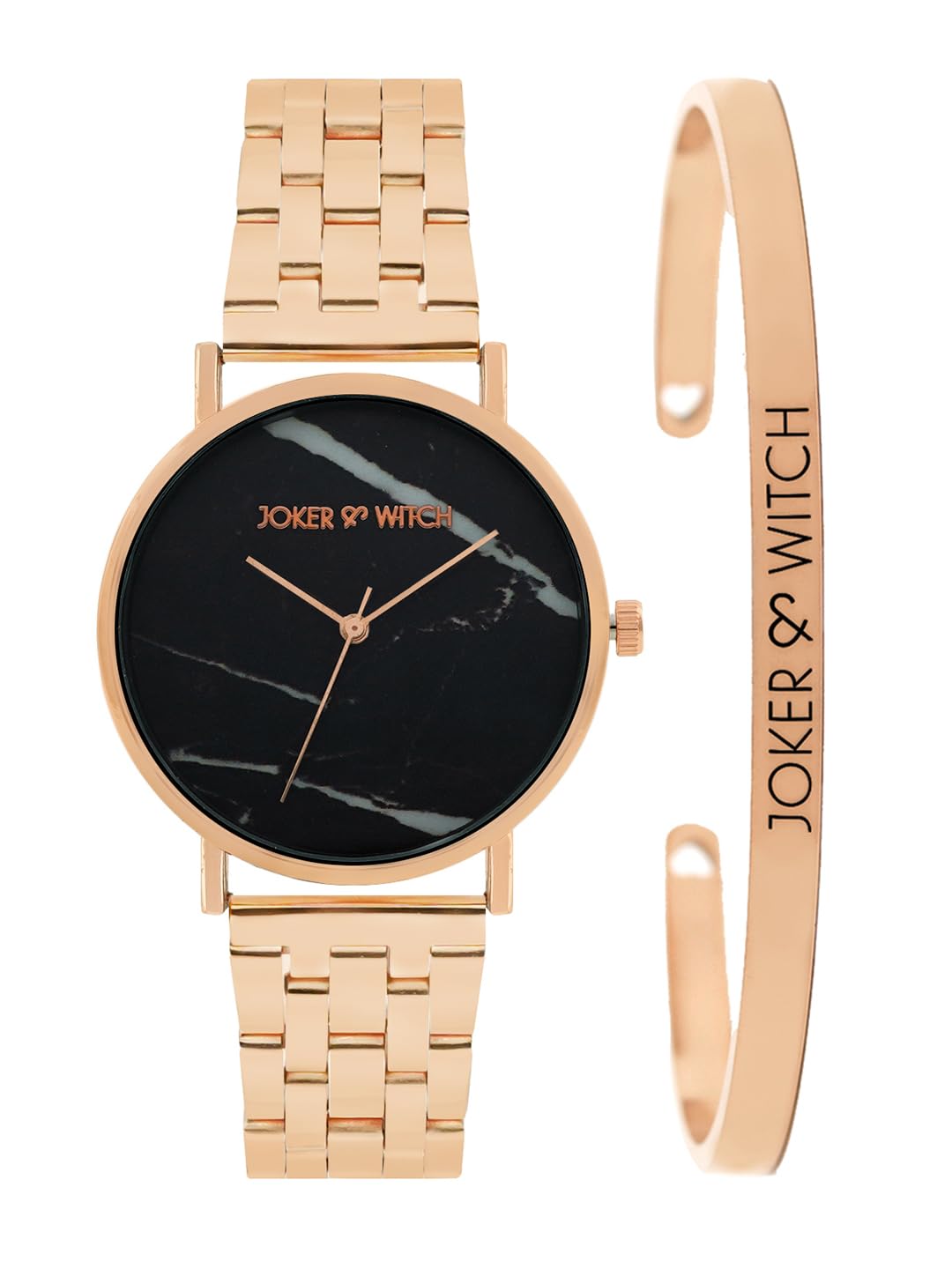 Joker & Witch Stainless Steel Sparkle Dust Rosegold Analog Watch Bracelet Stack For Women, Band_Color:Rose Gold, Dial_Color:Black (B08T9KXD2S) Amazon Price History, Amazon Price Tracker