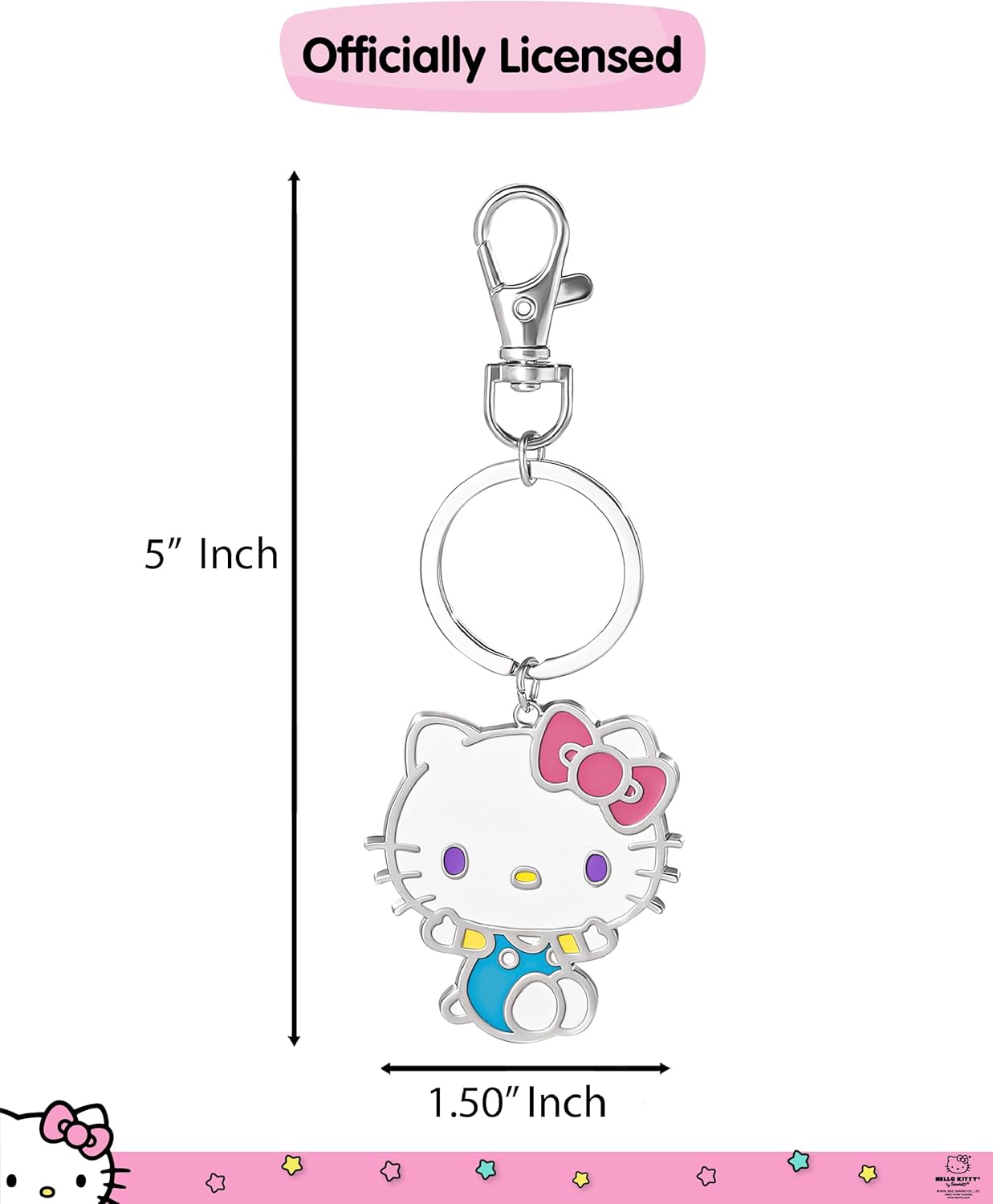 SALLY ROSE Hello Kitty Keychains Cute Official License, Enamel-Plated Fashion Sanrio Keychain with Lobster Clip Bag Charms - Image 4