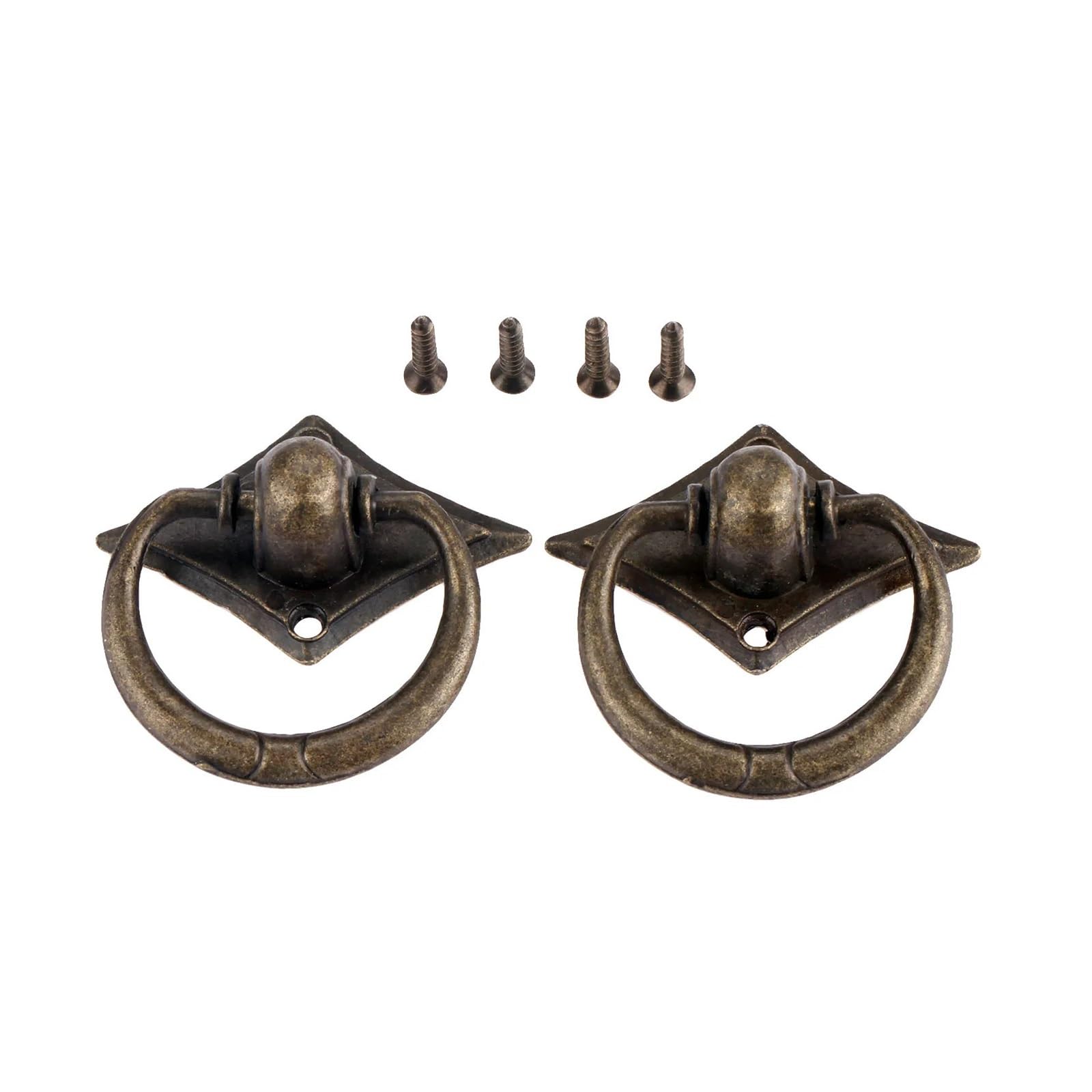 Cidegoo A Ntique Bronze Cabinet Ring Knobs 16Pcs Vintage Drawer Pulls Handles 42X42mm