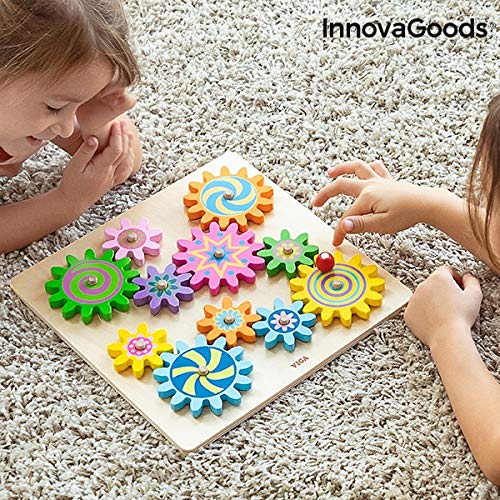 Preisvergleich Produktbild InnovaGoods IGS IG815240 Getriebe aus Holz, 12 Teile