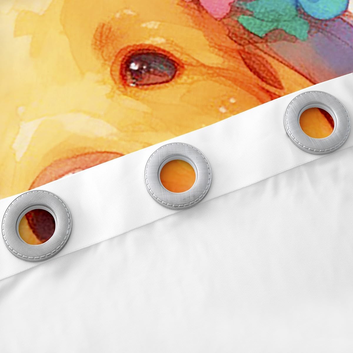 Cute Pug Blackout Curtains 84x84 Toddler Rainbow Floral Flower Curtains & Drapes,Dog Paw Prints Curtains Cute Dog Animal Black Out Curtains Spring Themed Window Drapes Kids Girls Room Decor