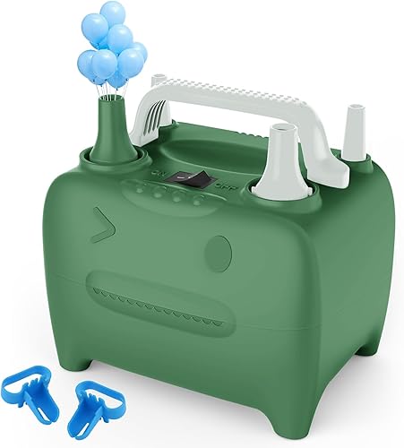 OWill Balloon Pump Electric, Balloon Inflator Electric Air Pump, Portable Dual Nozzle Balloons Air Pump Electric 600W Blow Machine for Party