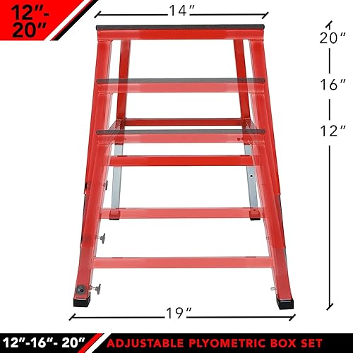 Miniatura 10 de JFIT Cajas pliométricas  Fabricado en Taiwán NO requiere montaje individual  Juego de cajas de altura y opciones de caja ajustable Plataforma