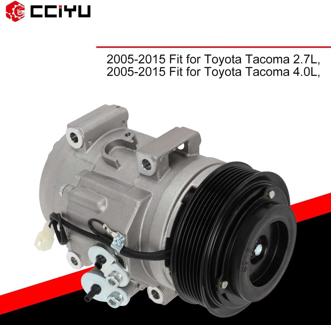 cciyu AC Compressor for Car for Toyota Tacoma 2.7L 4.0L 2005-2015 Air Conditioning Compressor with Clutch 7 Grooves