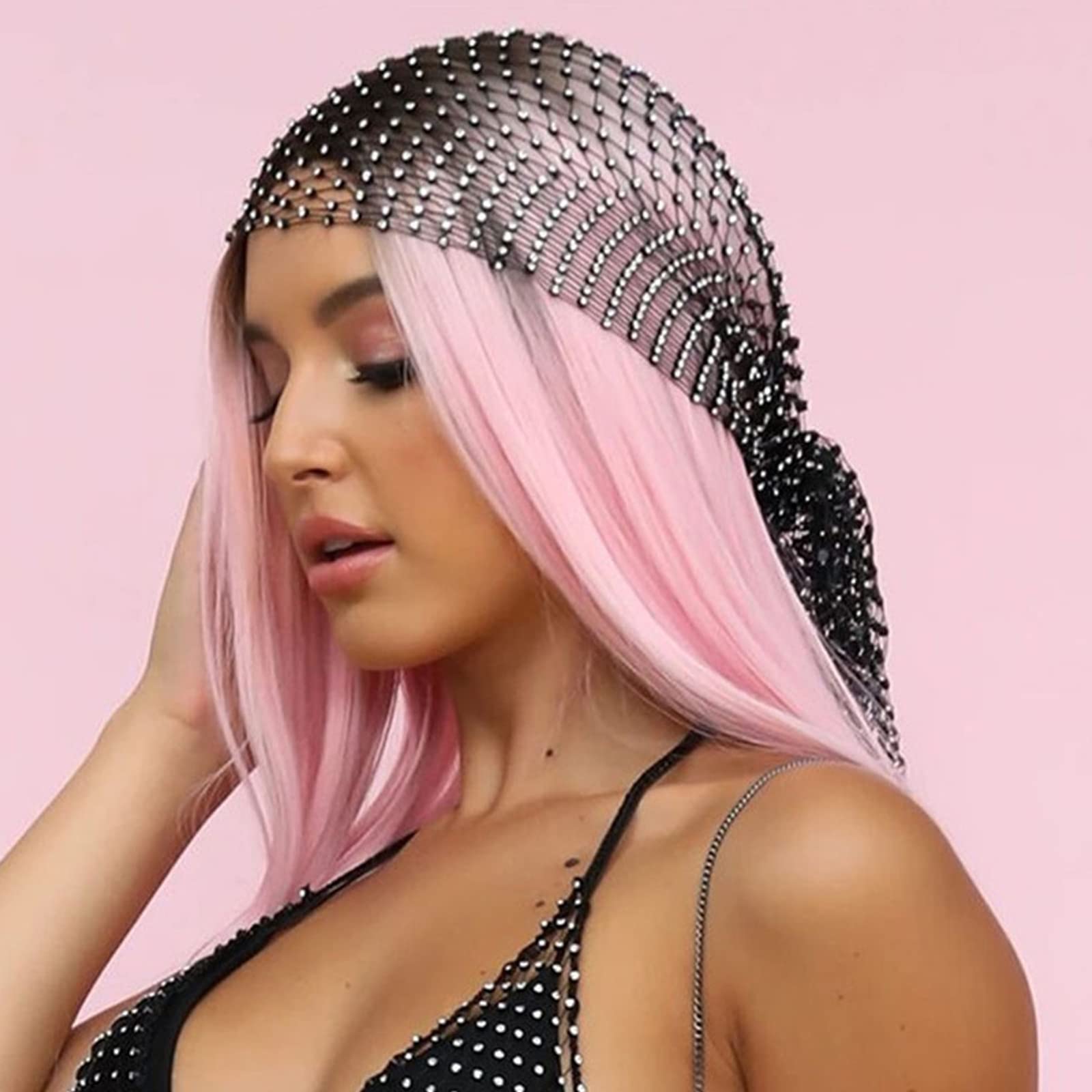 Amazon.com : GFLPO Rhinestone Mesh Headband Rhinestone Head 