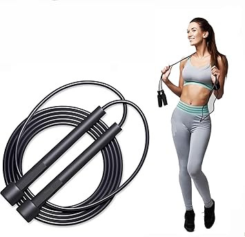 Skipping Rope For Men Gym Women Kids Adjustable Jump Freestyle Freestyle Skipping Rope (Black, Length: 287 cm) - image, photos
