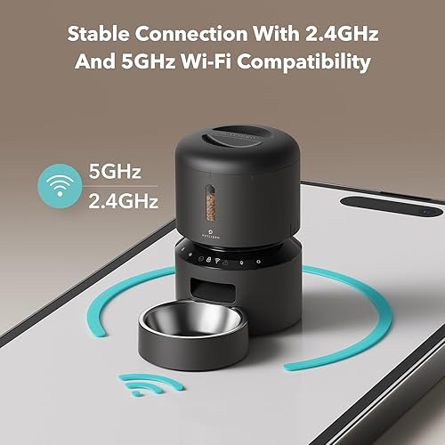 Miniatura 4 de PETLIBRO Comedero automático para gatos, comedero WiFi 5G para mascotas con preservación de frescura, comederos temporizados para gatos secos, hasta