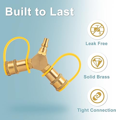 Miniatura 6 de SHINESTAR Divisor en Y de conexión rápida de propano RV de 14 pulgadas para RV, remolque, cámper y más, adaptador de gas LP de 2 vías con