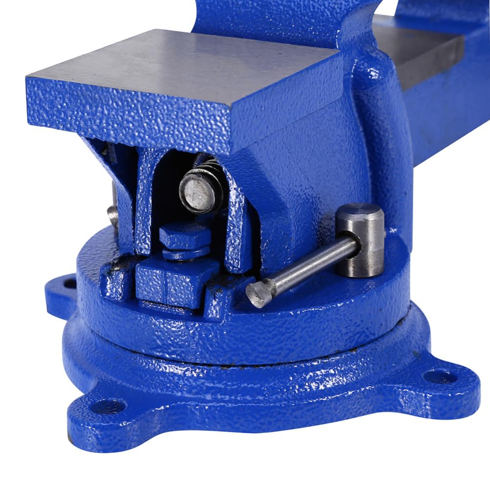 TOPWAY Tornillo de Banco de 4" 100mm 4,9kg, Resistente Giratorio de 360 Grados Base Giratoria Torno Fresadora Mesa Banco de Trabajo abrazadera para Mecánicos e Ingenieros 403115