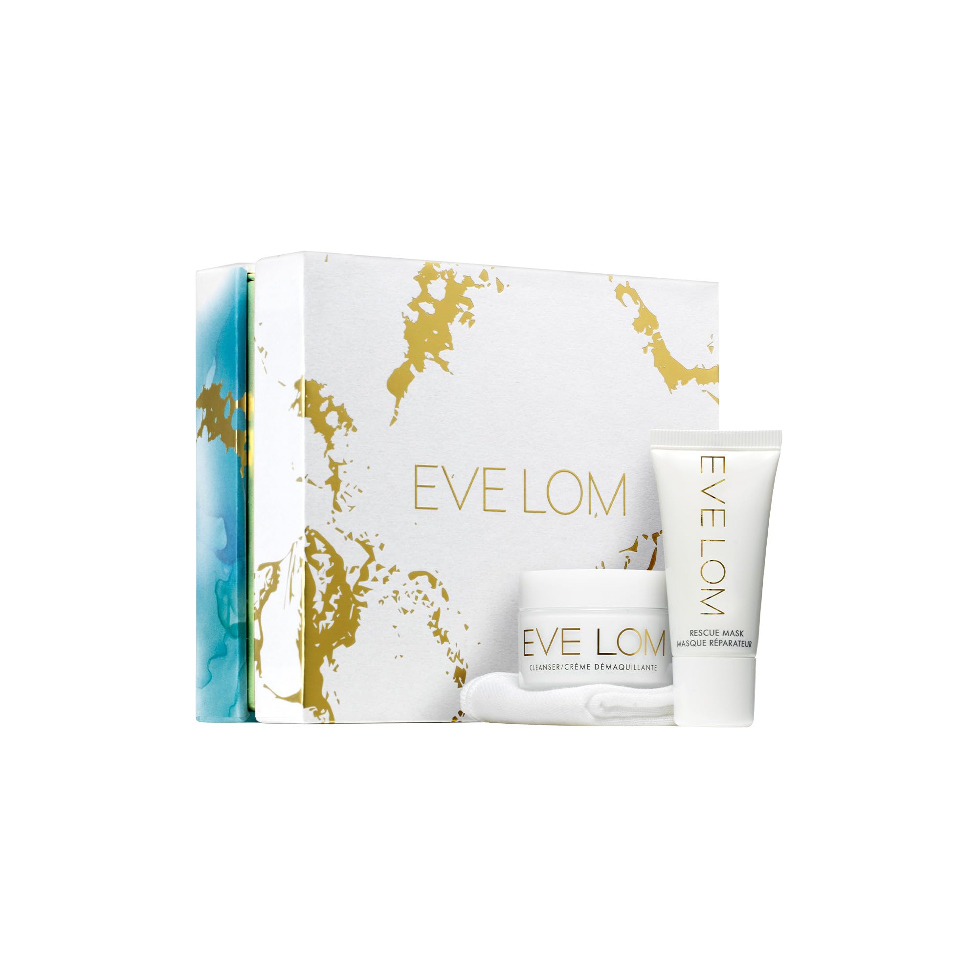 EVE LOMRadiance Essentials Set | Includes Original Balm Cleanser 20 mL, Rescue Mask 15 mL, Third of a Muslin Cloth - 3 Piece Set