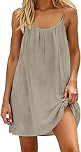 Chanpning Women's Sleeveless Backless Cami Dress, Spaghetti Strap Dress, Summer Dress, Lightweight Flowy Summer Dress, Beach Vacation