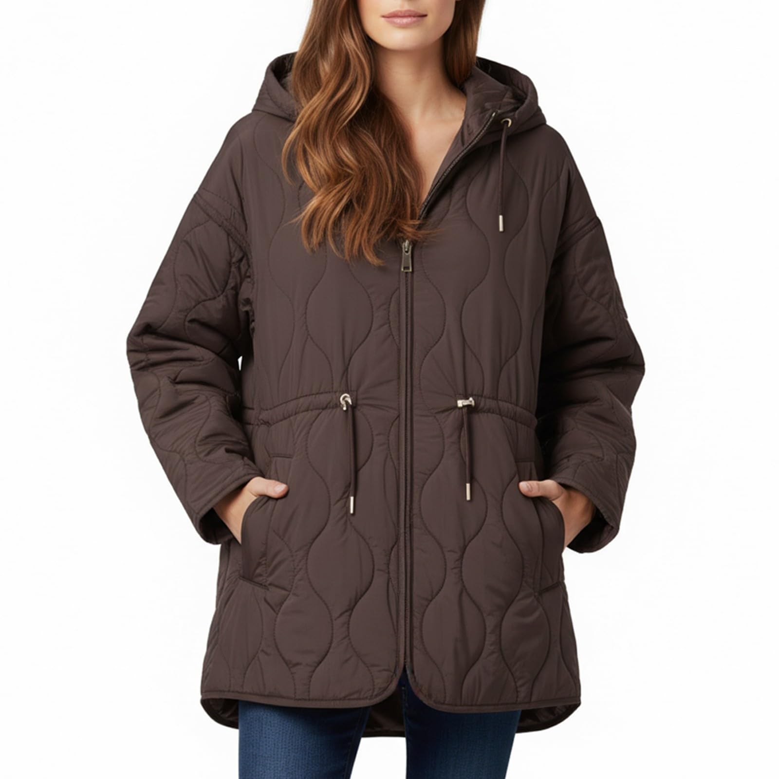 Generico Giacca Donna Invernale Piumino, Giacca Imbottita Donna con Cappuccio Leggero Piumino Ultraleggero Invernali Taglie Forti Trapuntato Tinta Unita Giacche Sottogiacca per Tempo Libero