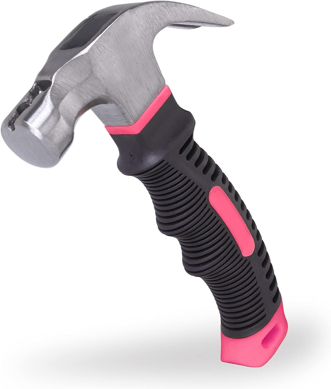 EFFICERE 8-oz. Pink Color All-Purpose Stubby Hammer with Magnetic Nail Starter, Pink for Girls, Ladies and Women | Great for General Household Projects, Garage, College Dormitory, Office and More