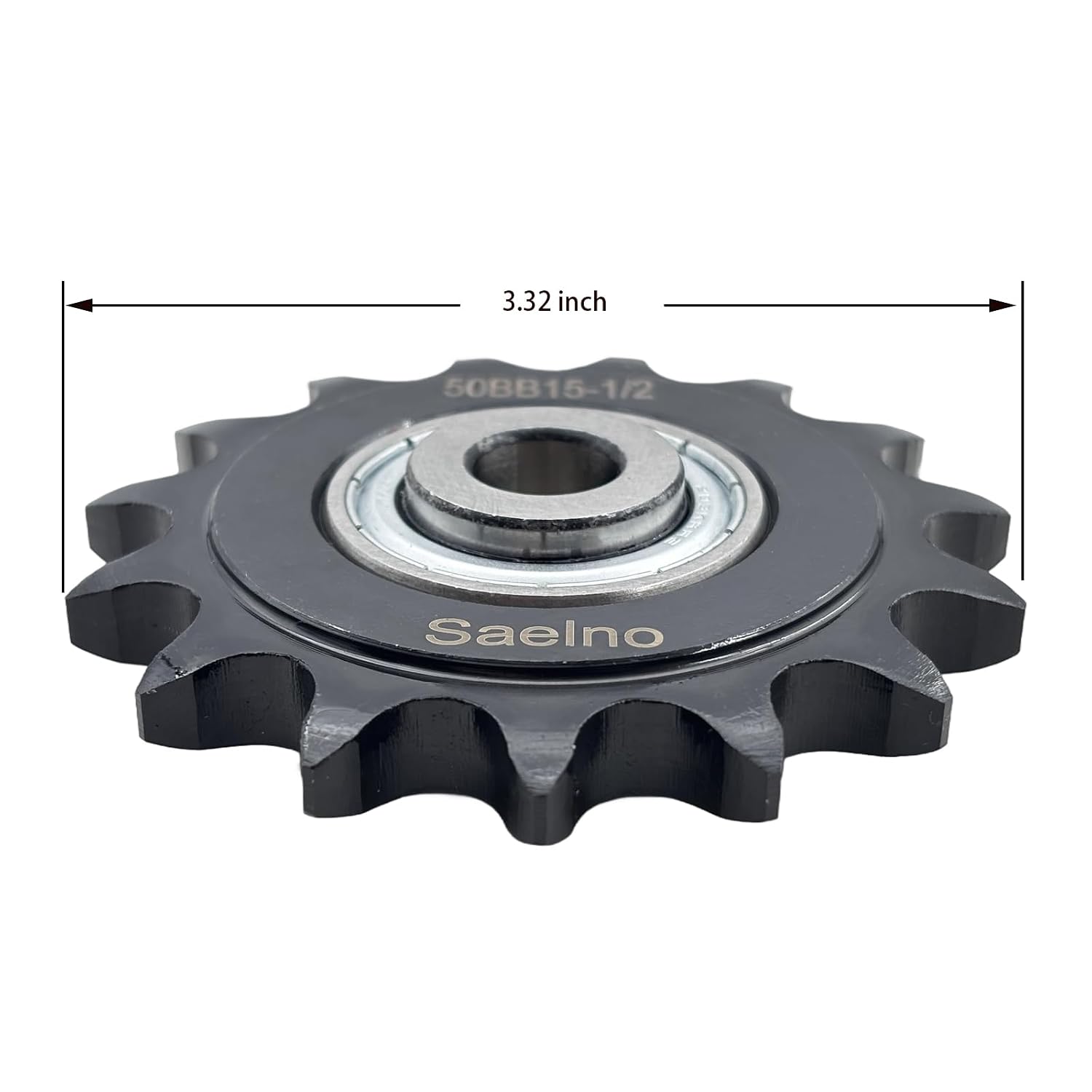 #50 Roller Chain Idler Sprocket Type C 1/2" bore 15 Tooth with Bearing 203KRR2,Hardened Antirust 1045 Steel Drive Sprockets 50BB15-1/2