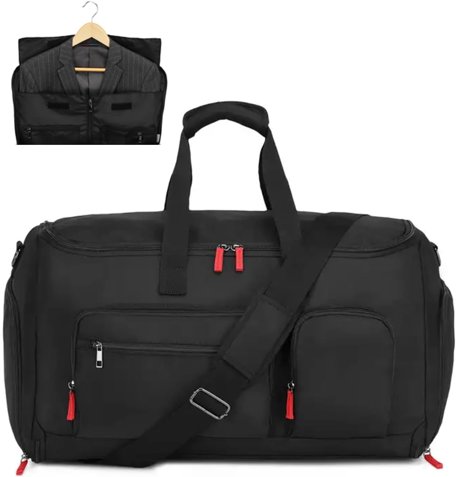 Travel Garment Duffle Bags, Carry On Garment Bag for Men Women, 2 In 1 Convertible Hanging Suitcase Garment Bags with Shoe Compartment