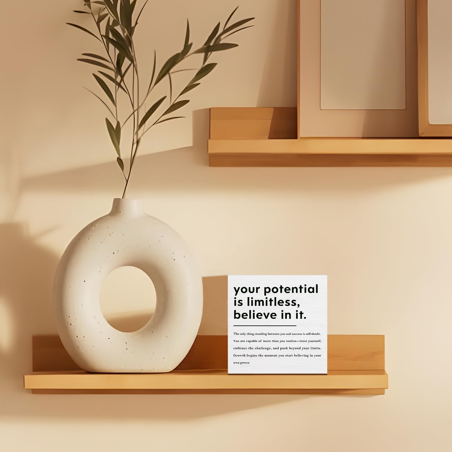 Mental Health Inspirational Quotes Wooden Box Sign, Motivational Desk Decor,Positive Affirmation Wood Block Plaque Signs for Home Office Desk Table Shelf Decor, 5x5 Inch image 4