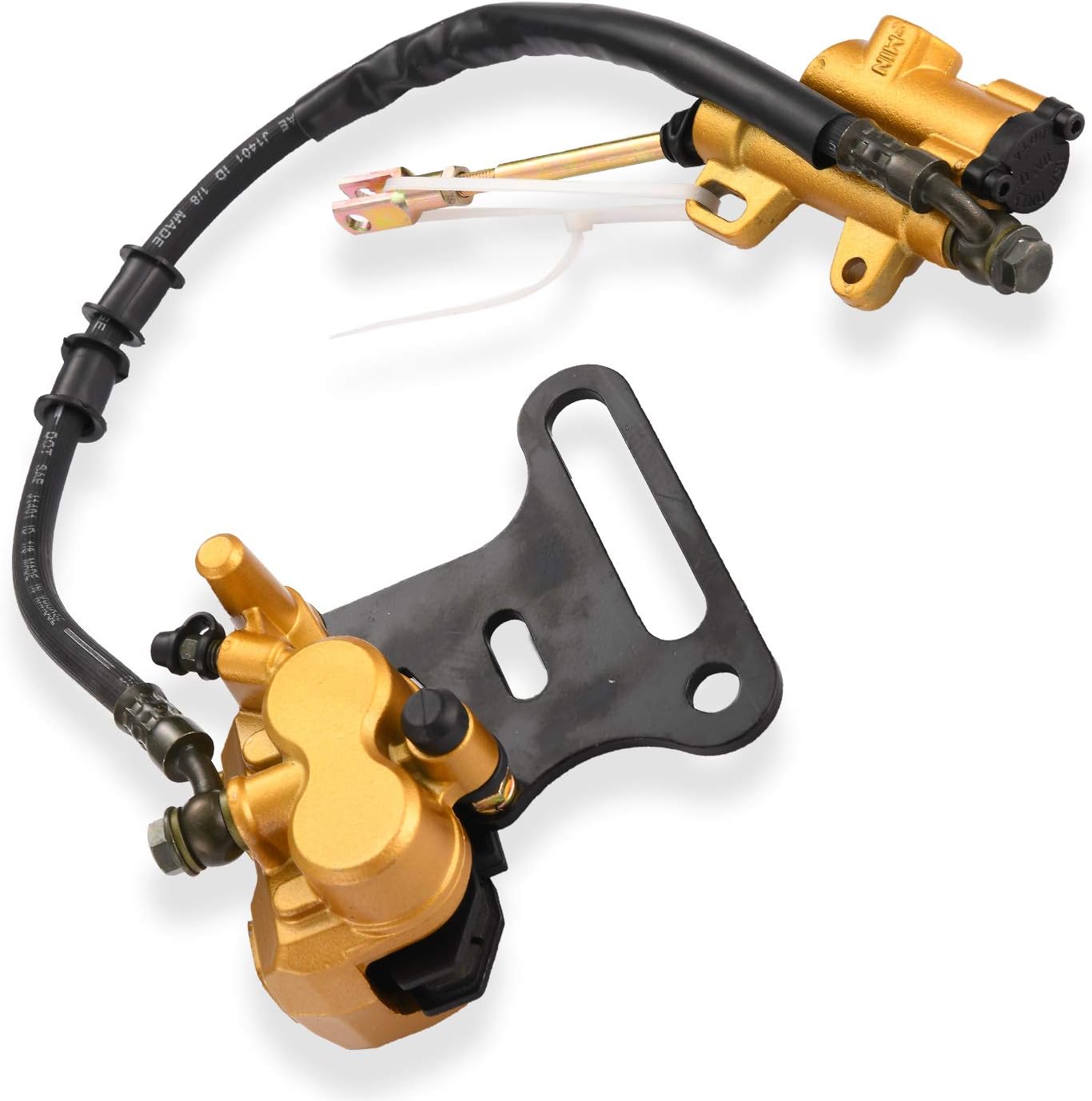 GOLD 8mm Banjo Back Rear Hydraulic Brake Master Cylinder PIT PRO - Foto 13