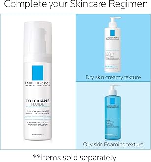La Roche-Posay Toleriane Sensitive Fluide Protective Moisturizer, Oil-Free, 1.35 Fl. Oz.